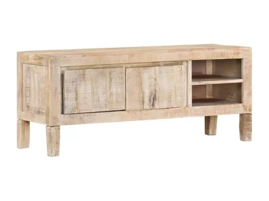 Meuble TV 110x35x46 cm bois massif de manguier