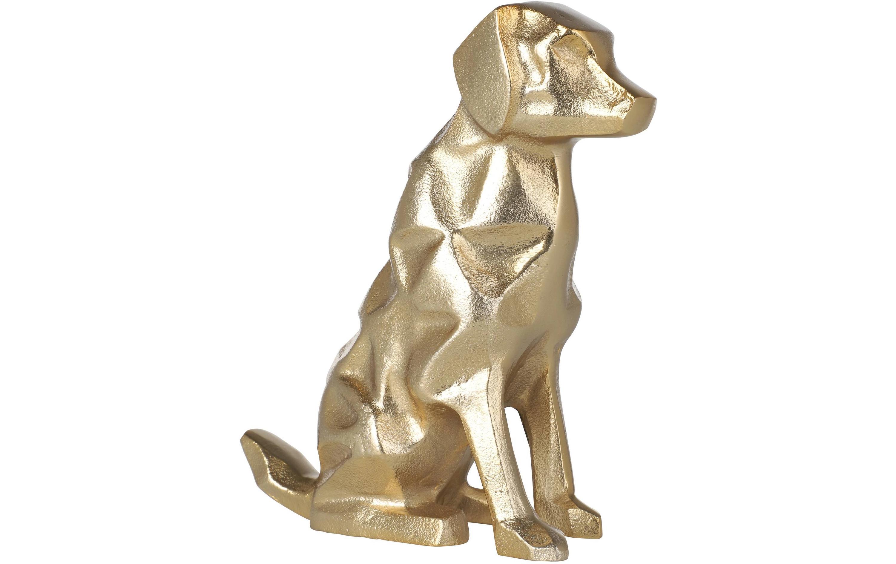 Dekofigur Hund Nolalu 24.5 cm, GoldHundefigur