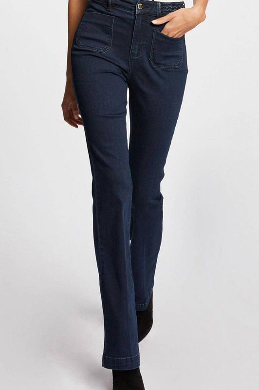 Morgan - 221-PSVEN - Jeans - Donkerblauw - Flared - High Waist