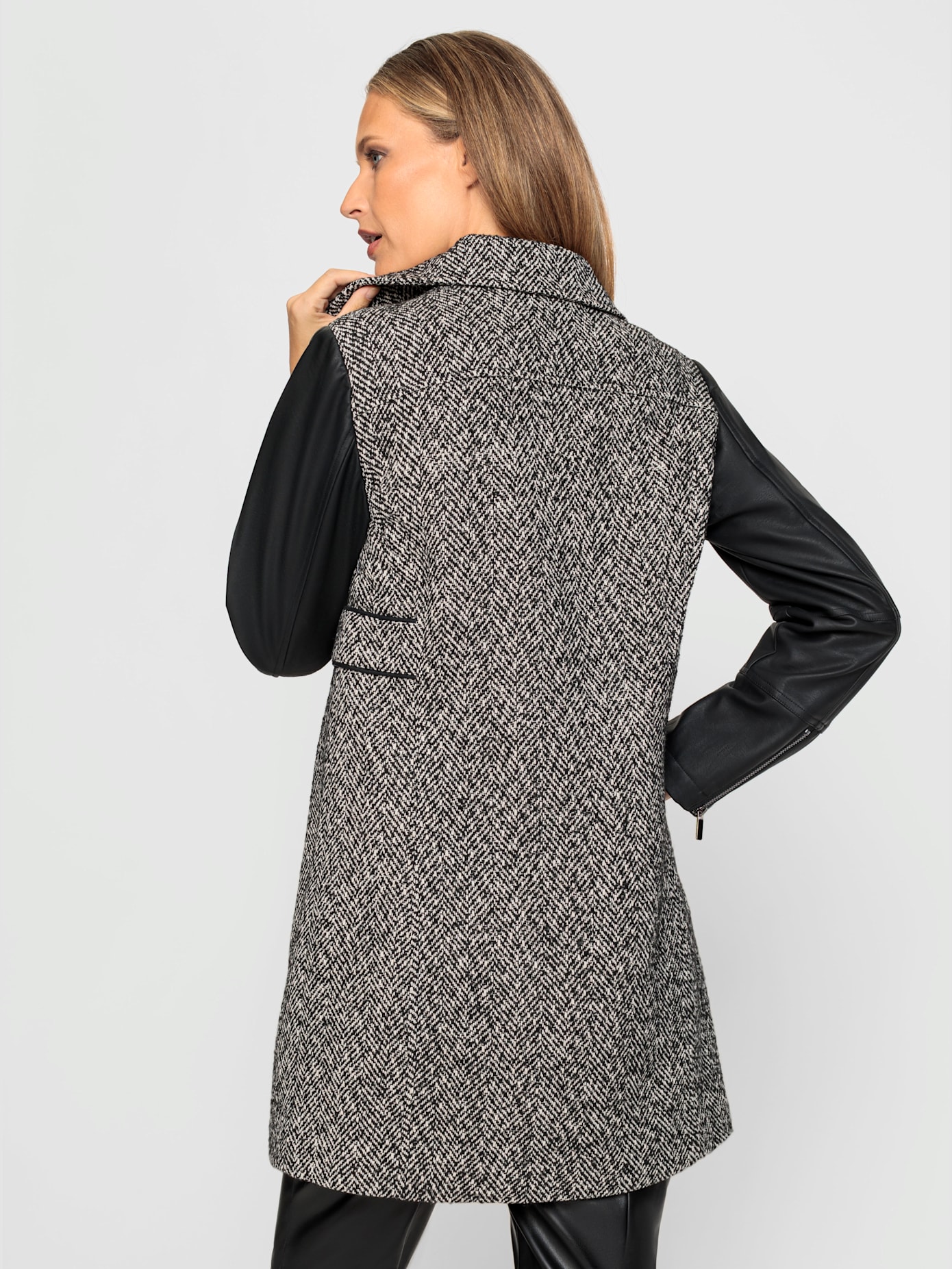 Veste mélange de matières tendance
