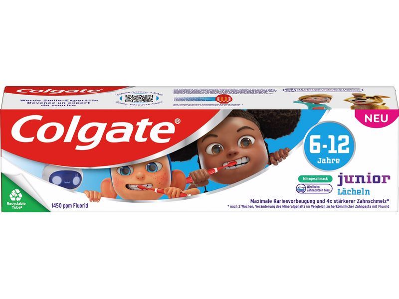 Colgate Zahnpasta Kids Junior Lächeln 75 ml Zahnpflege sorgt für maximalen Kariesschutz