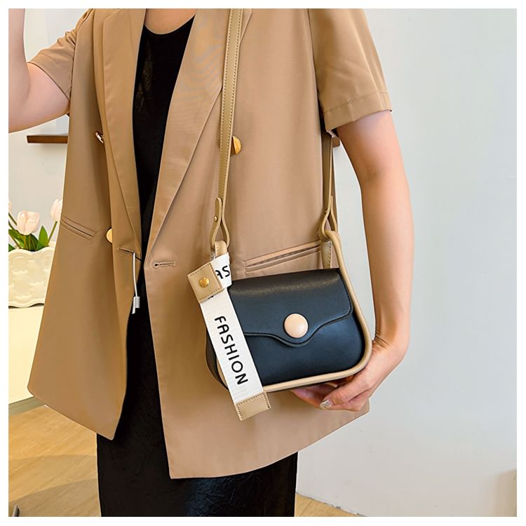 Maorong - Crossbodytas van imitatieleer met contrasterende rand