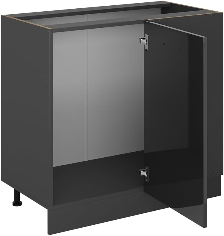 Vicco Eckunterschrank R-Line, Anthrazit Hochglanz, 86 cm ohne Arbeitsplatte