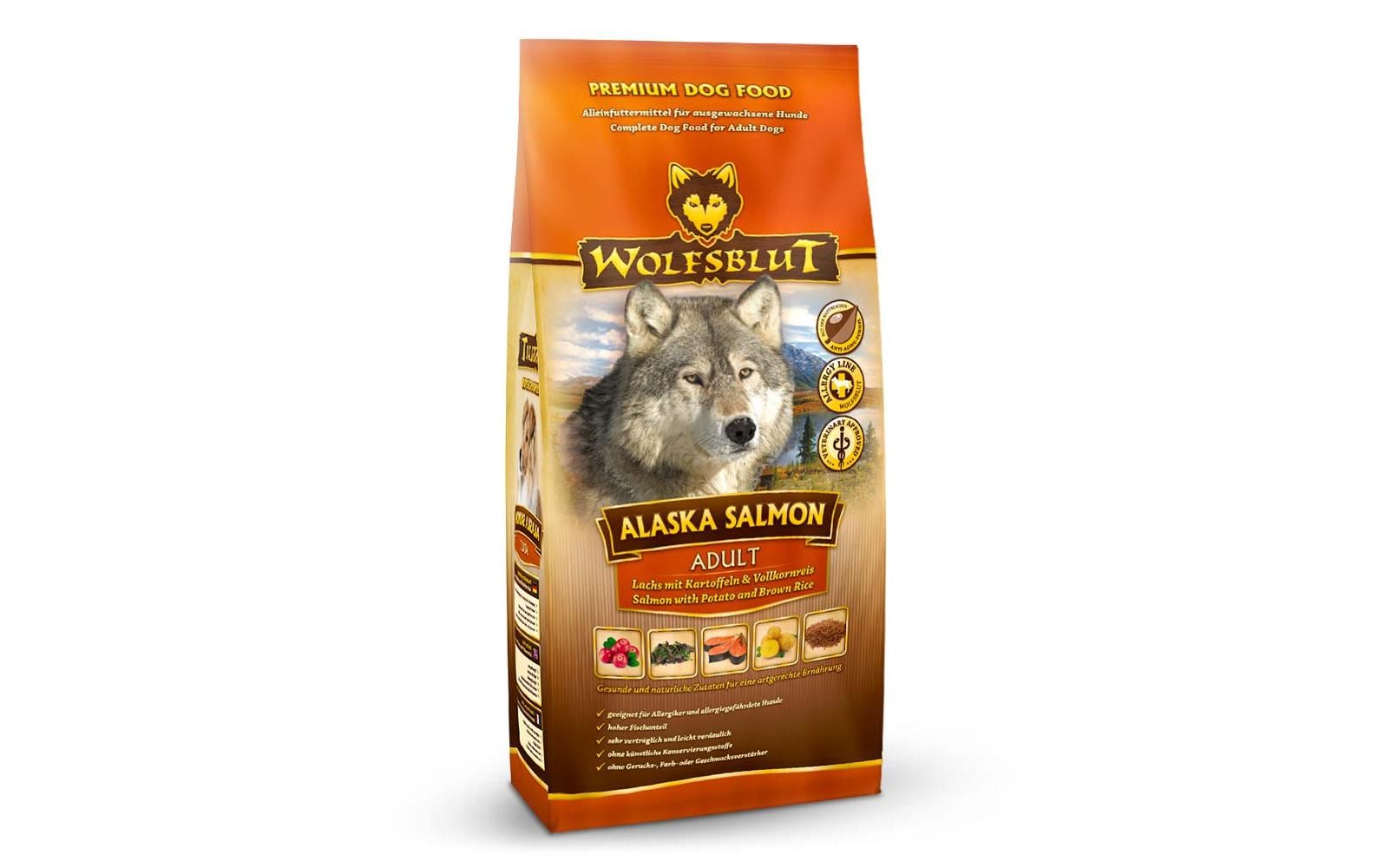 Trockenfutter Dog Alaska Salmon Adult, 2 kgMit Lachs und Kartoffel