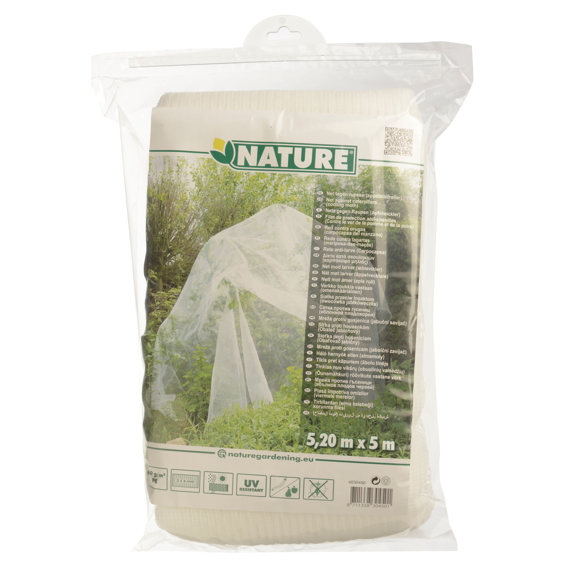 Nature Tuinnet Tegen rupsen 5.2x5m -Kweekbenodigdheden - Wit - 14x47x9.5 cm