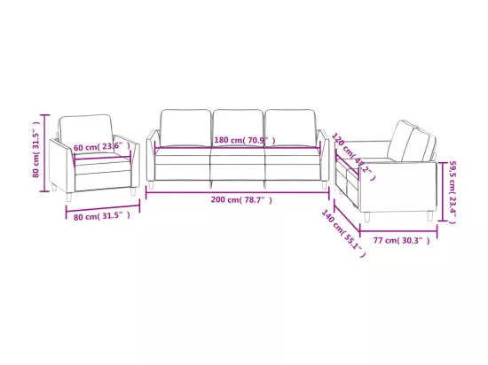 Ensemble de canapés 3 pcs avec coussins Noir Similicuir