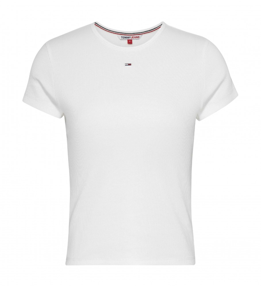 Camiseta canelada essencial Tommy Jeans, branca