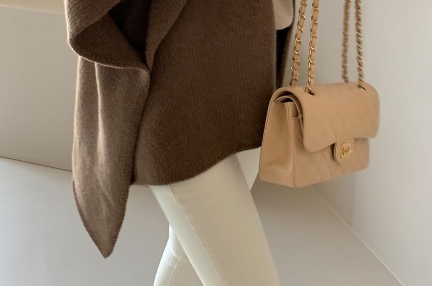 tandorfig - Asymmetrische cardigan met wijde mouwen en open voorkant