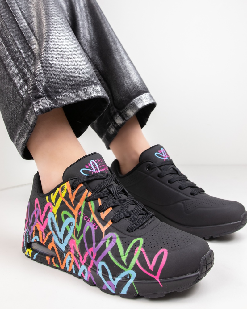 Skechers Uno Love Lage sneakers  - zwart