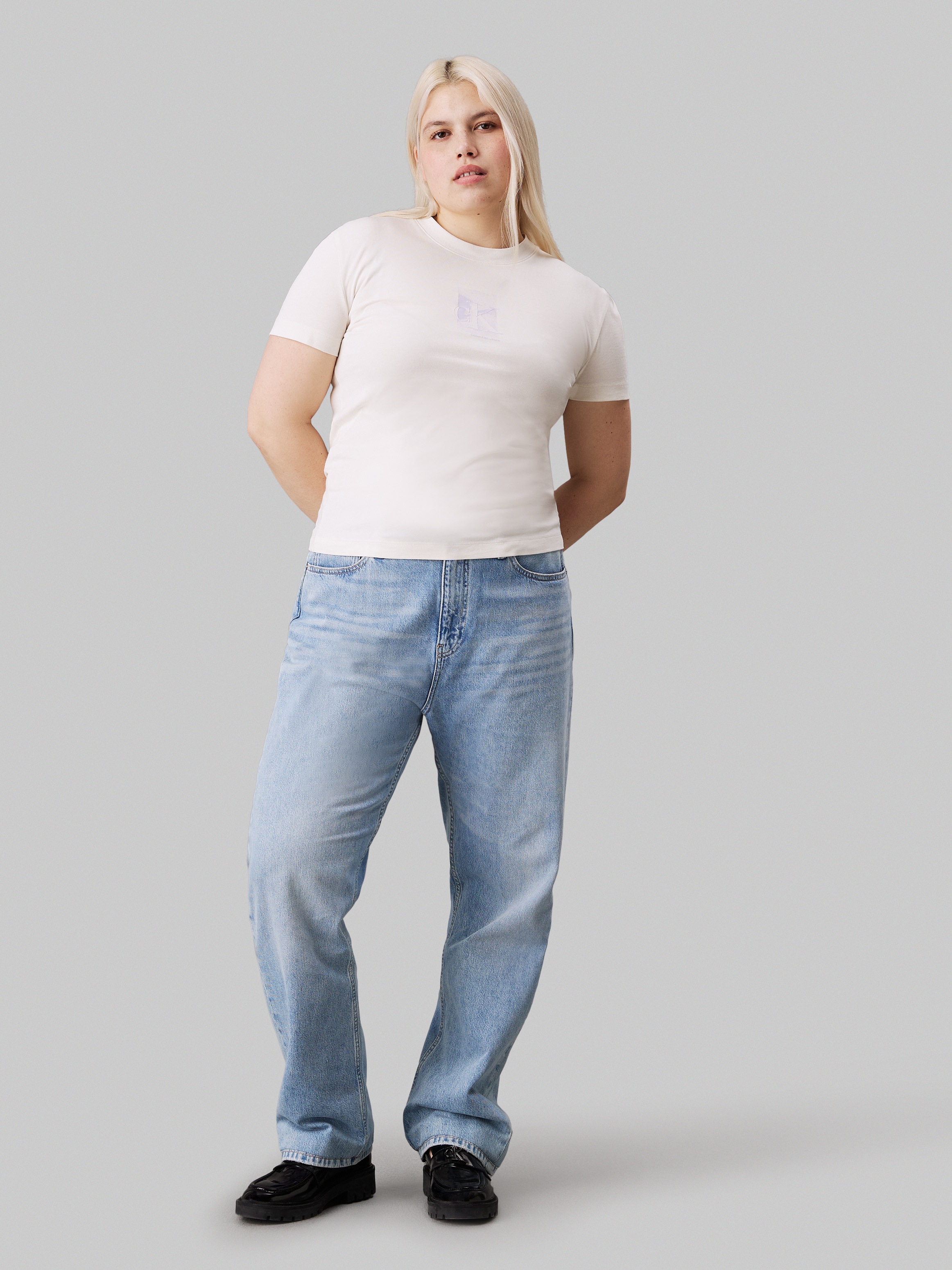 Calvin Klein Jeans Plus T-Shirt »PLUS DIFFUSED CK  REGULAR TEE«, in Grossen Grössen und mit Logomarkenlabel
