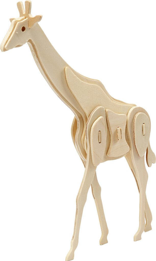 3D Træ Puslespil - Giraf - 20X4,2X25 CM