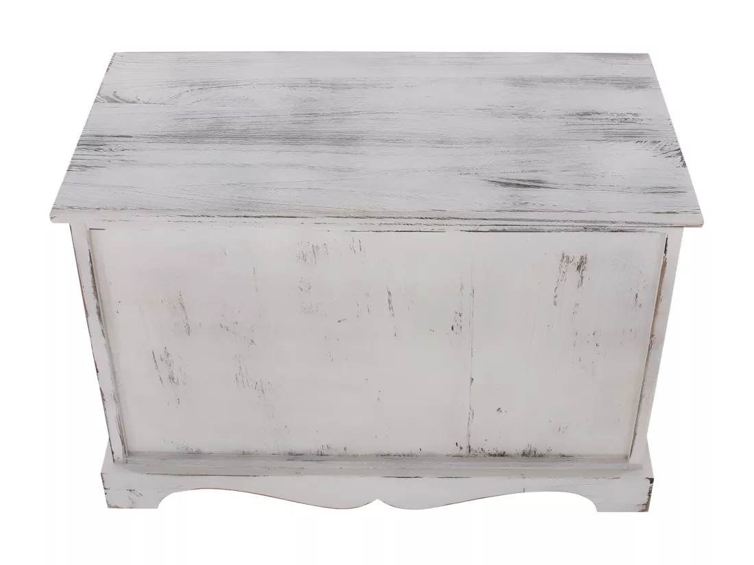 Banquette banc en bois bois blanche 62 x 33 x 42 cm BAN04024