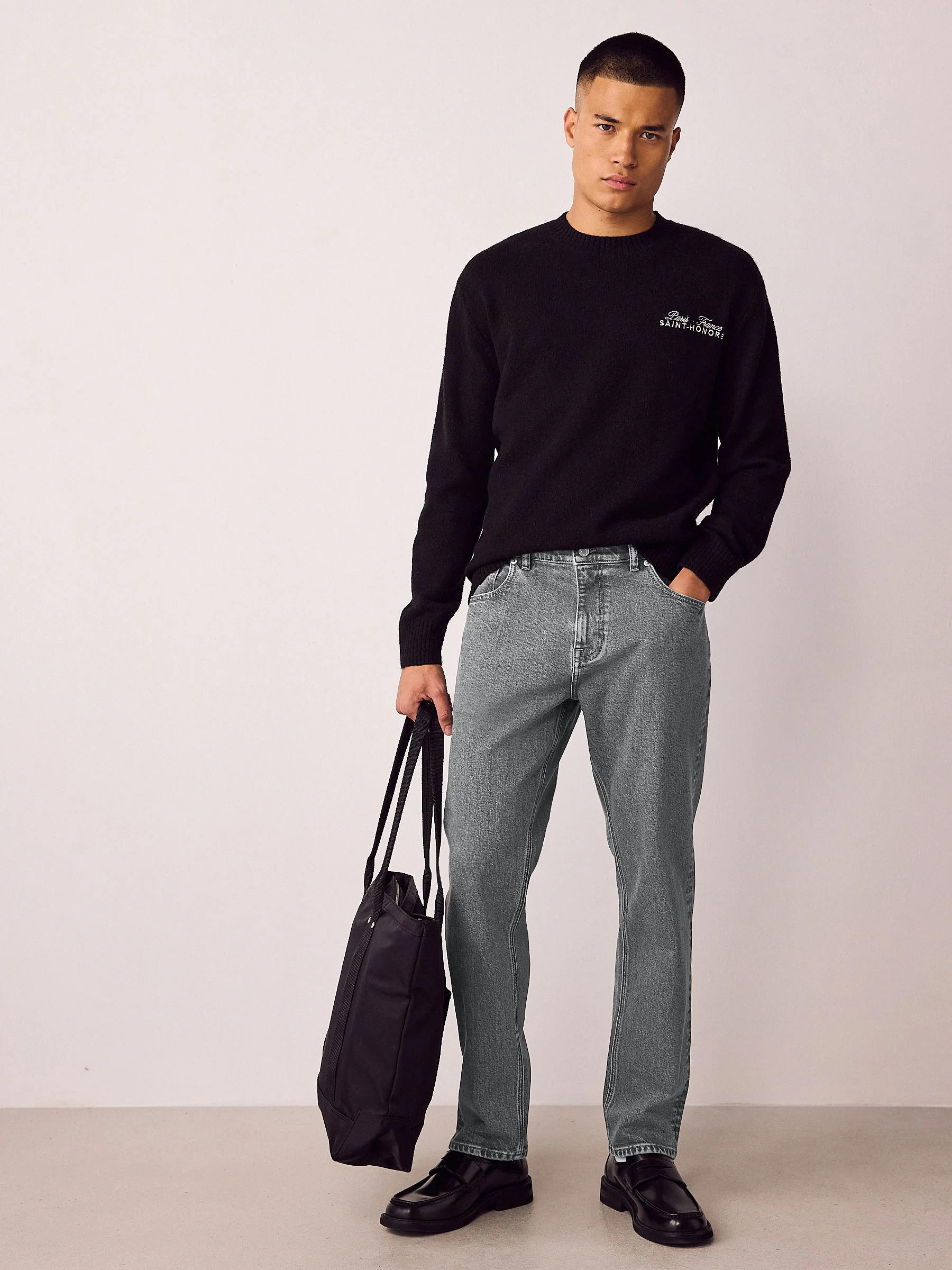 Lichtgrijs - Slim Fit - Vintage wash denim jeans