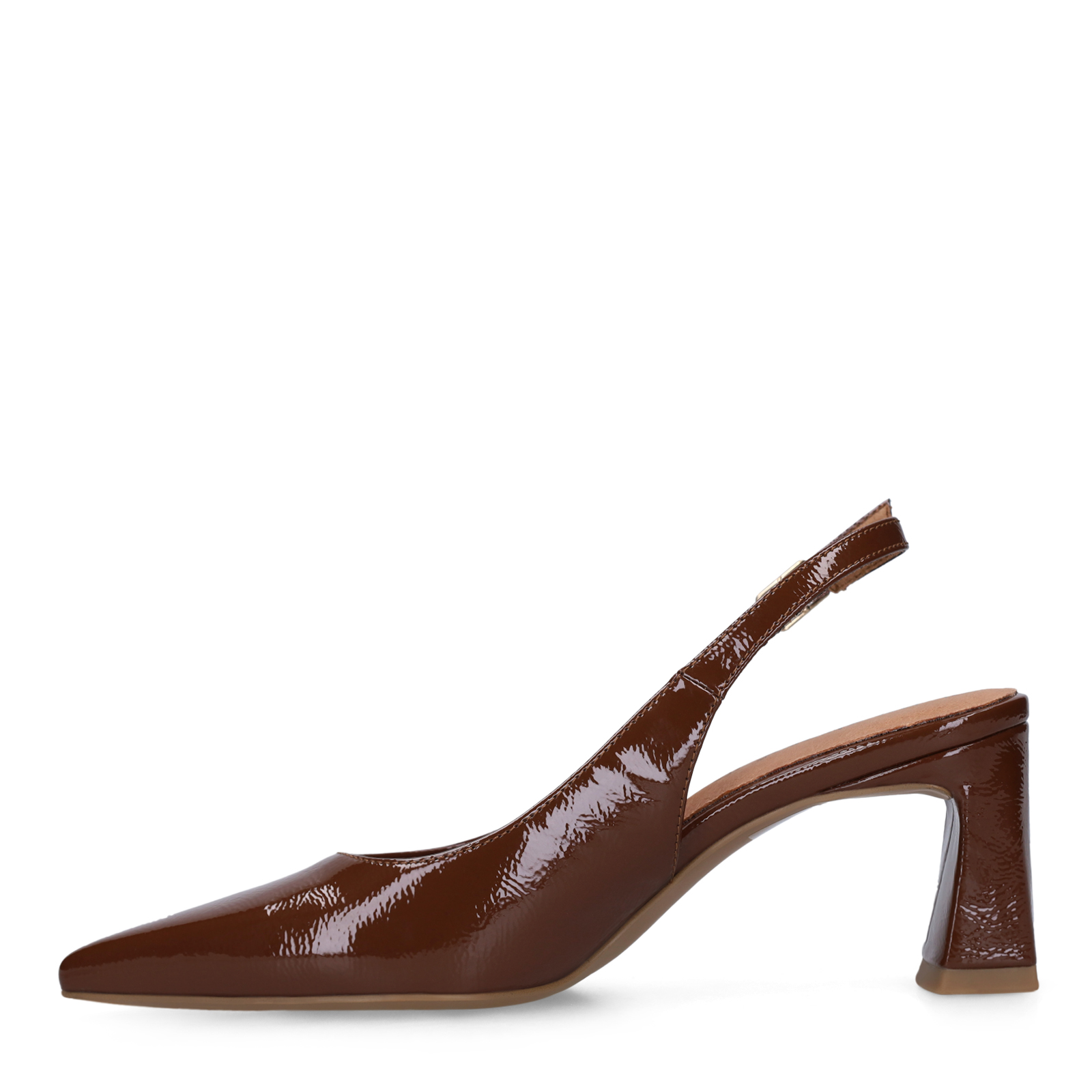 Bruine lak slingbacks