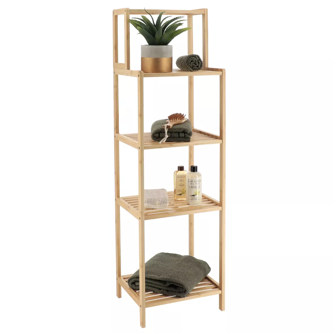 Colonne de rangement en bambou (H125 cm) Harmonie Naturel