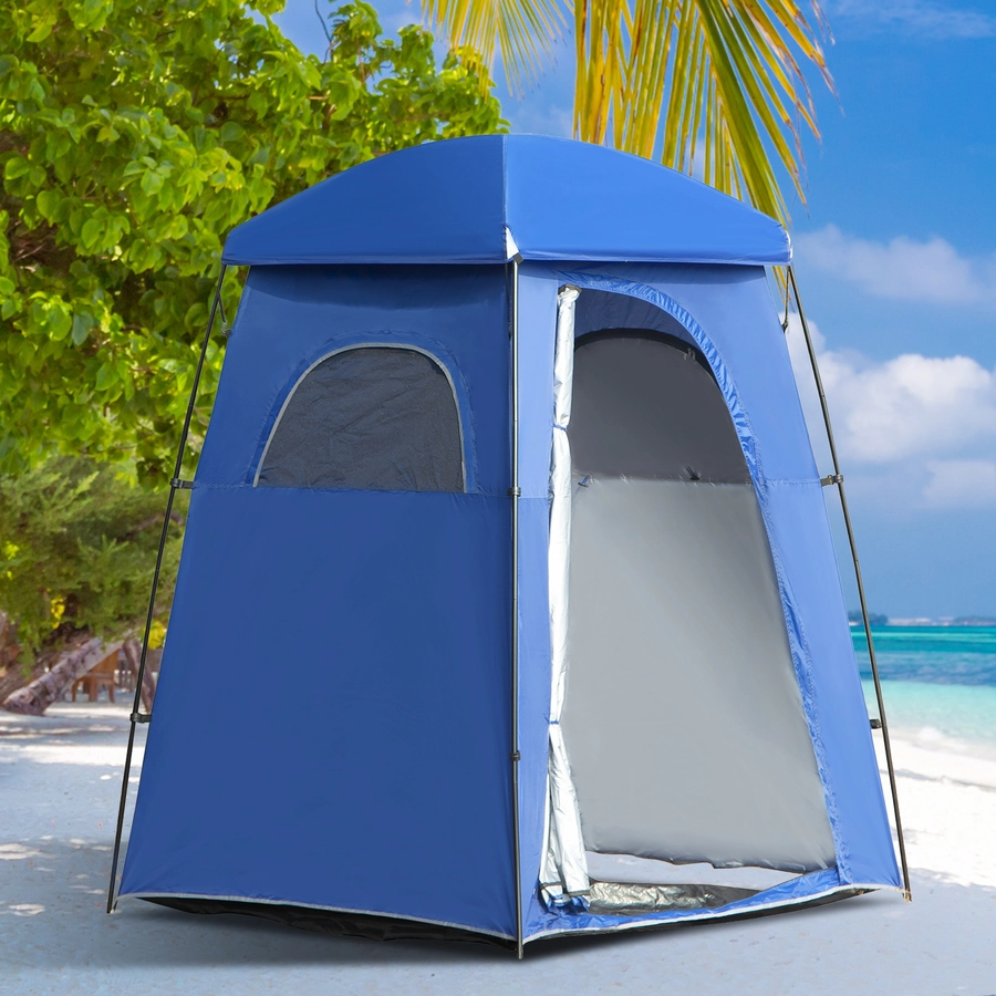 Outsunny Toilettenzelt mit Reißverschluss blau