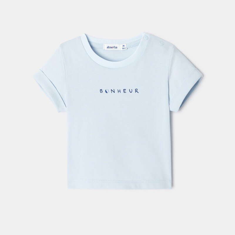 T-shirt manches courtes en coton bio bleu mixte Absorba Bleu