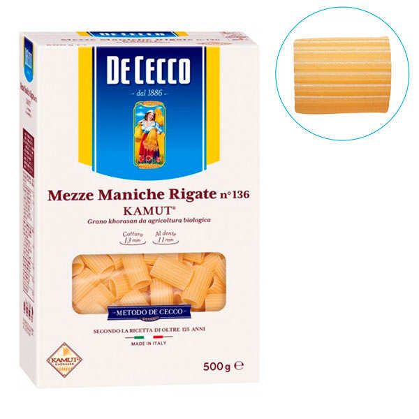 Mezze maniche rigate au kamut® n°136 De Cecco