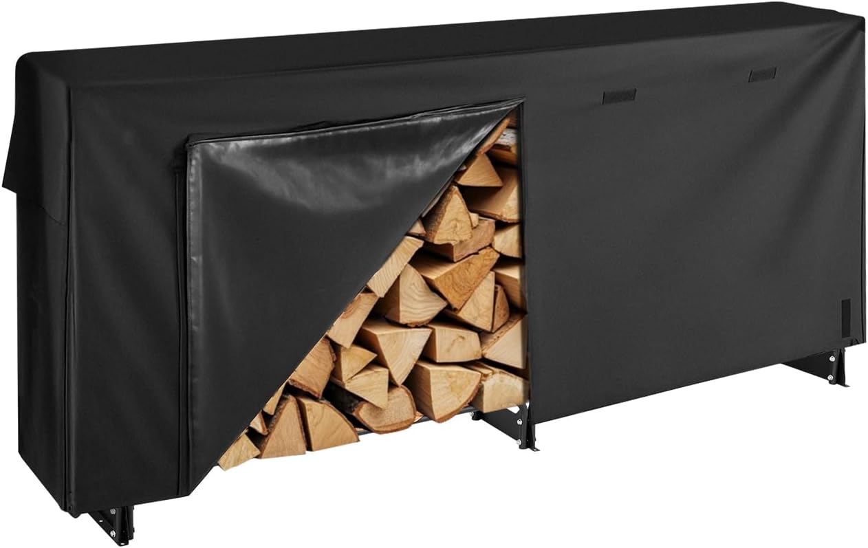 VEVOR Metall Kaminholzregal, 257x36x117 cm Brennholzregal, Kaminholzunterstand aus Metall, max. Tragkraft 300 kg, Feuerholzregal, Kaminholzlager, Stapelhilfe für Veranden, Terrassen, Gärten