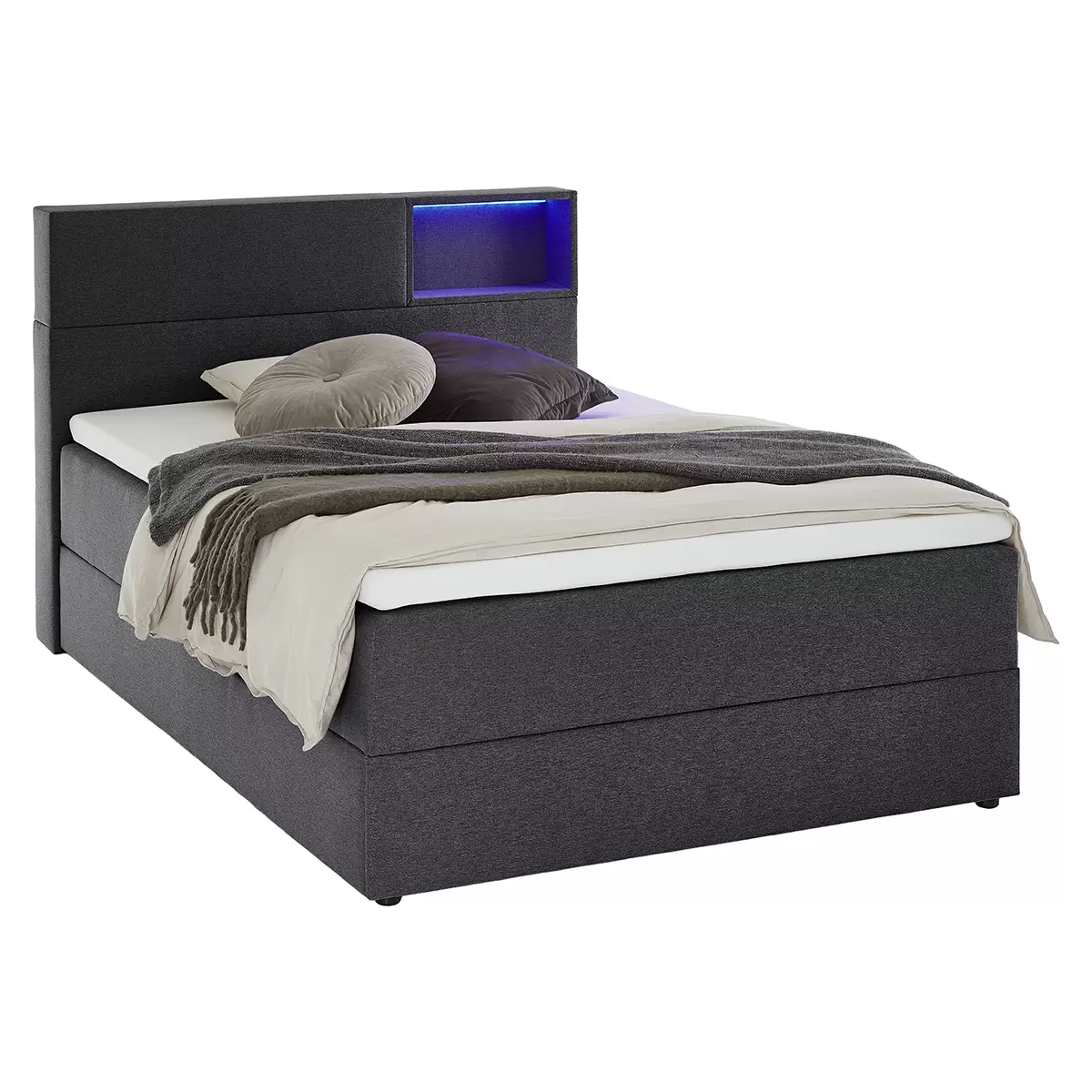 Boxspringbett Caja 140x200 Anthrazit