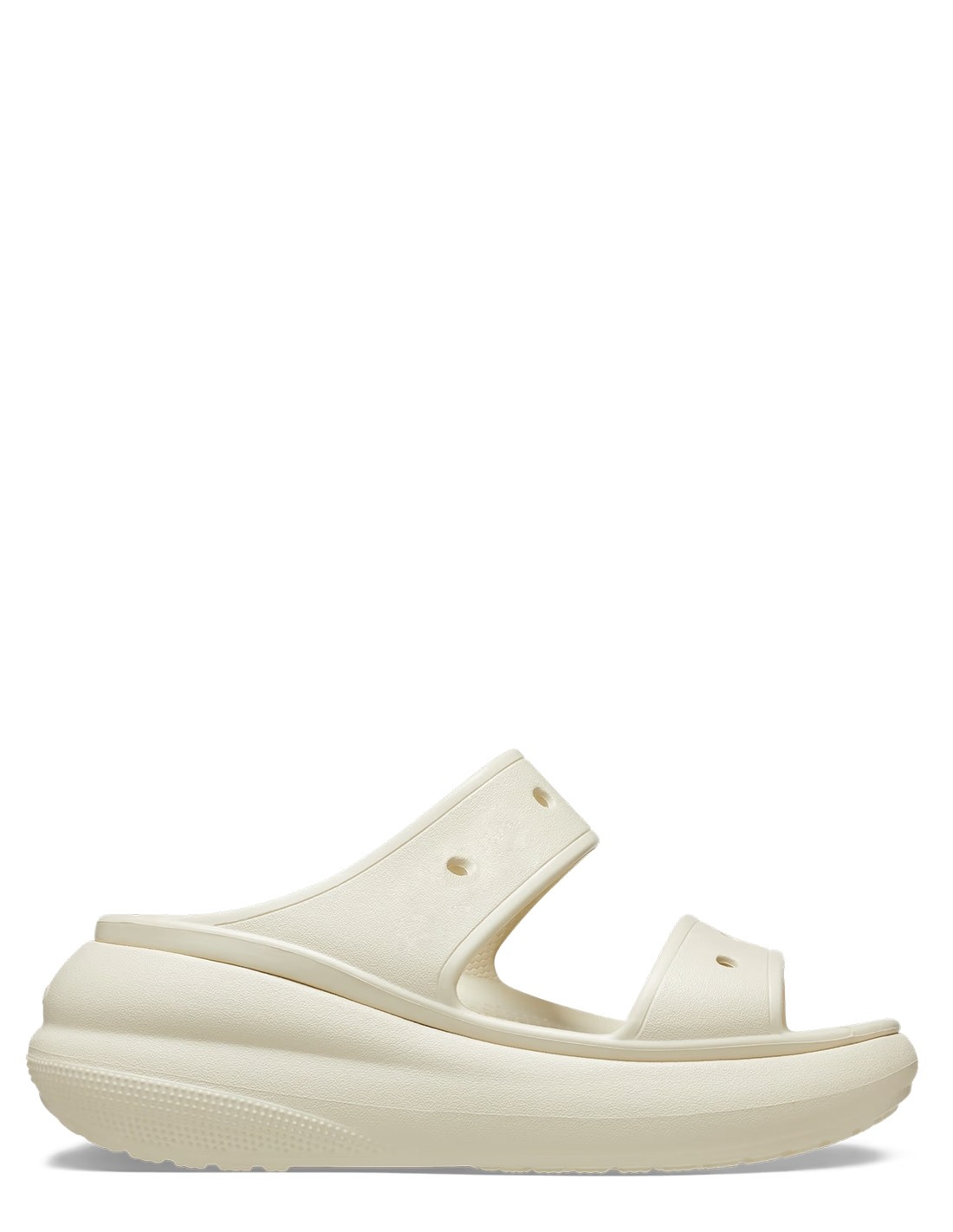 crocs sandales compensées femme classic crush sandal blanc cassé