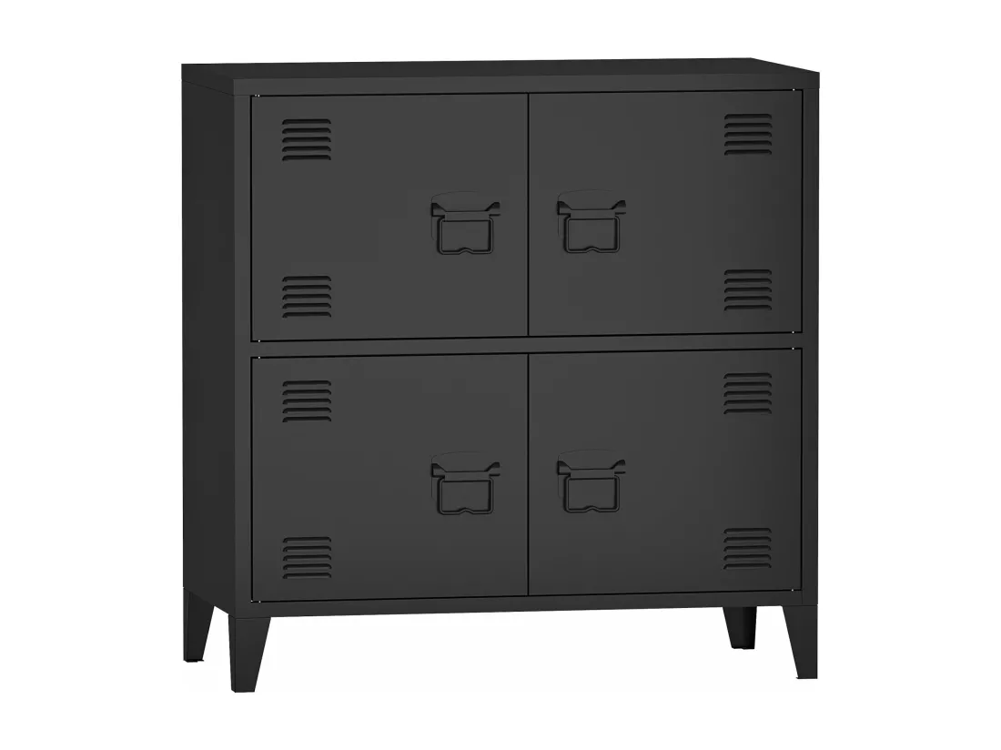 Armoire de bureau casier argentée 80 x 40 x 82 cm 03_0006327