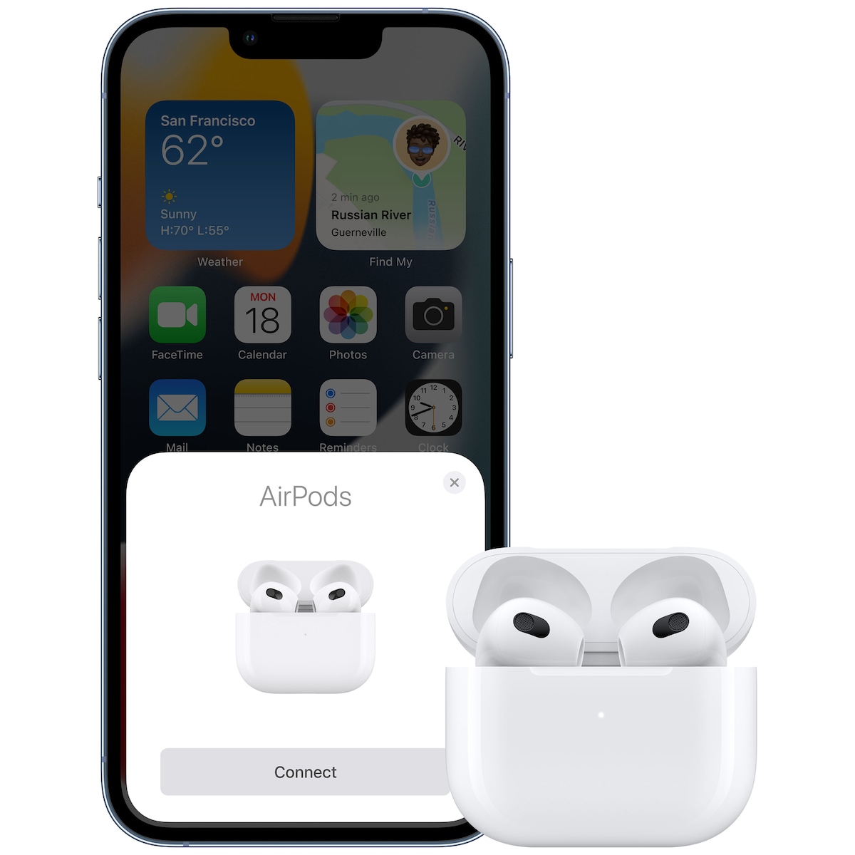 Apple AirPods 3. gen. (2022) trådløse hodetelefoner med Lightning-ladeetui