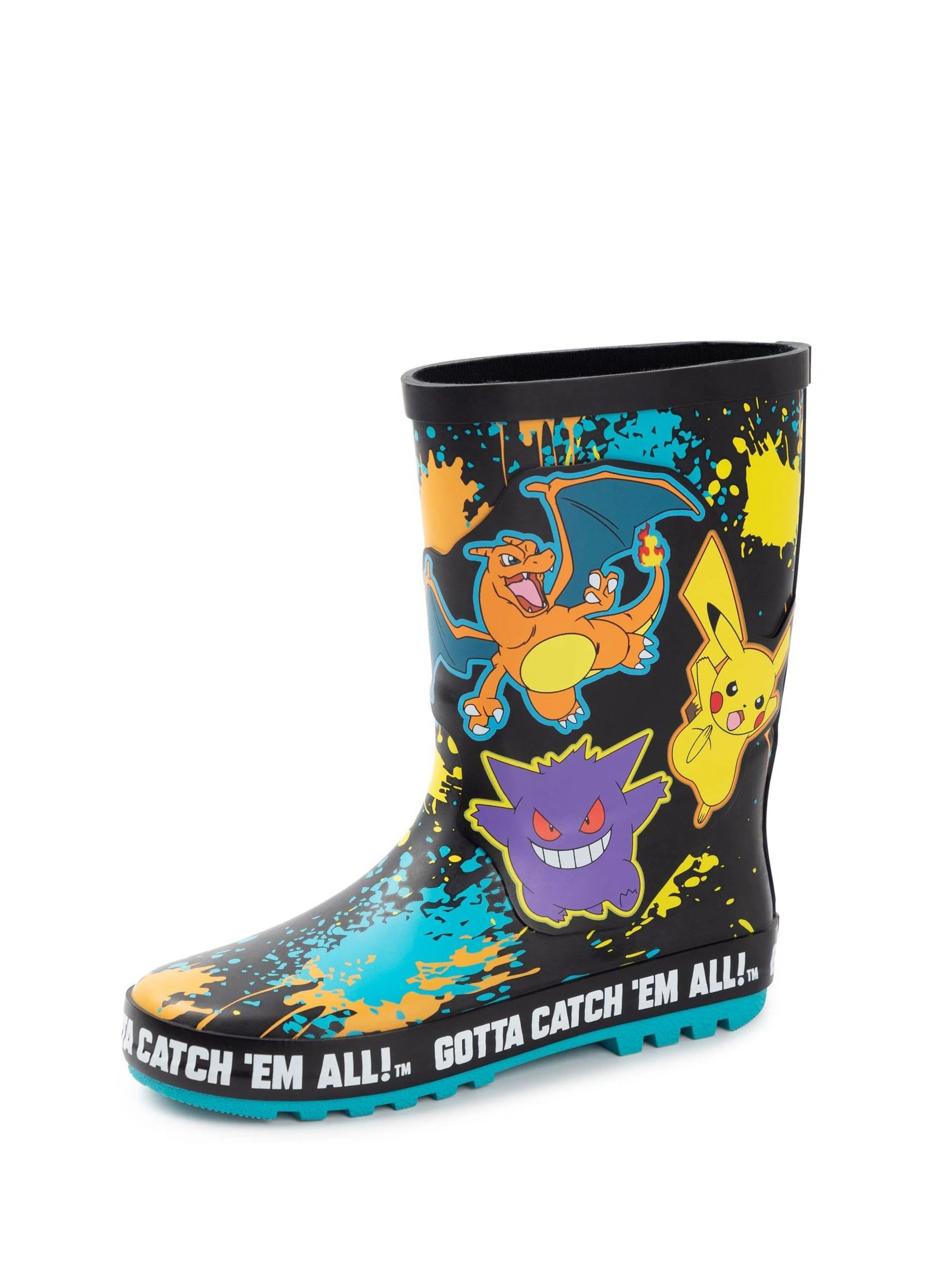 Zwart - Vanilla Underground Kids Pokemon Wellies with Handles