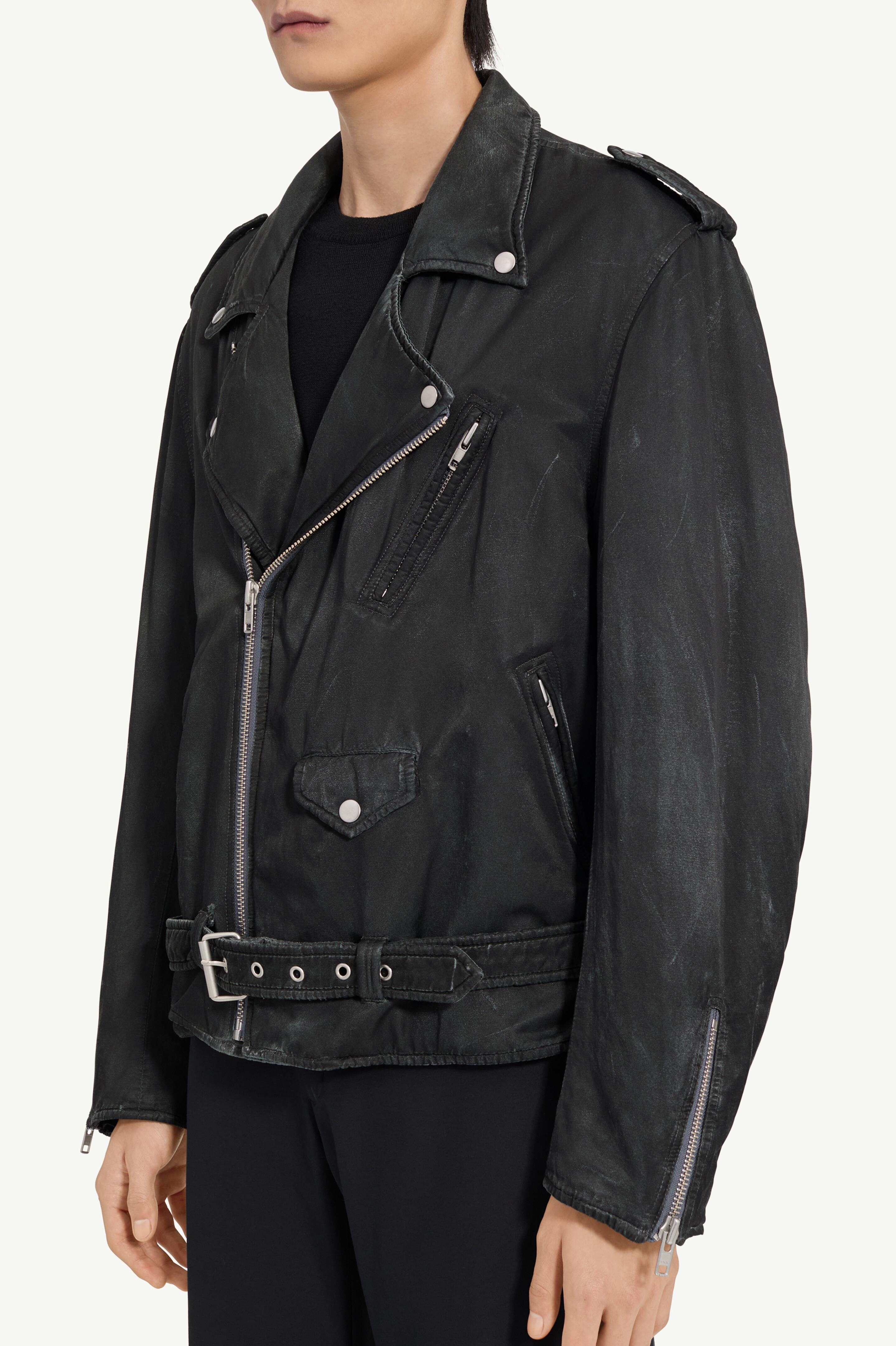 Veste biker en coton-viscose pour homme | MM6