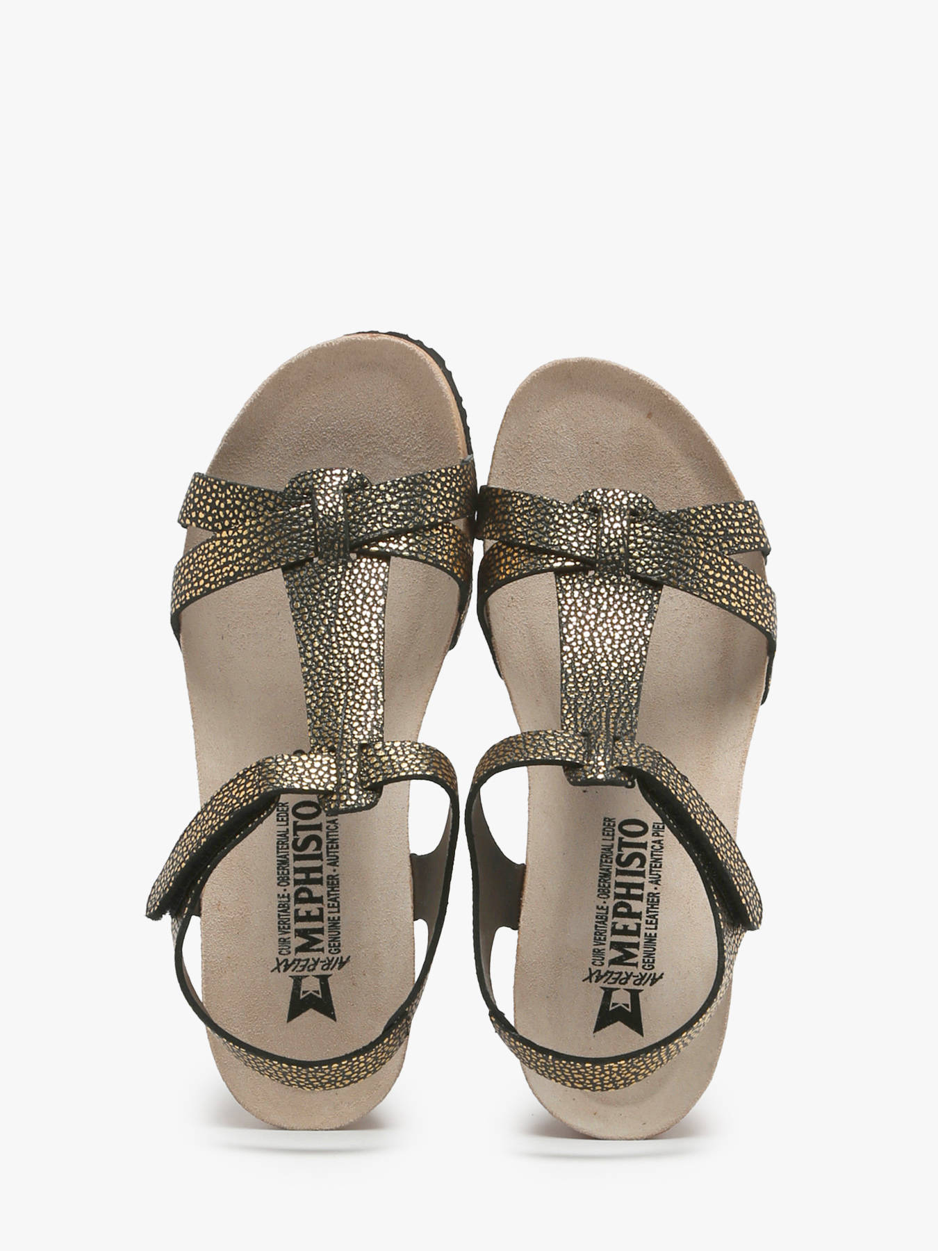 Sandales talon compens en cuir MEPHISTO