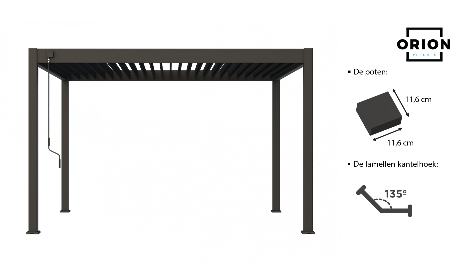 Novum ORION 300 x 400 cm Terrasoverkapping - Black