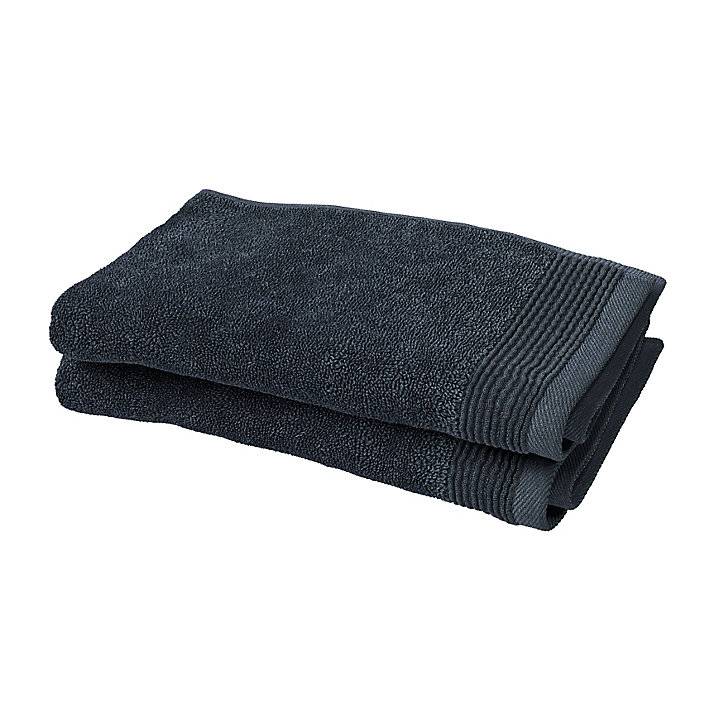 Lot de 2 serviettes de toilette bleu nuit Koros 50 x 30 cm GoodHome