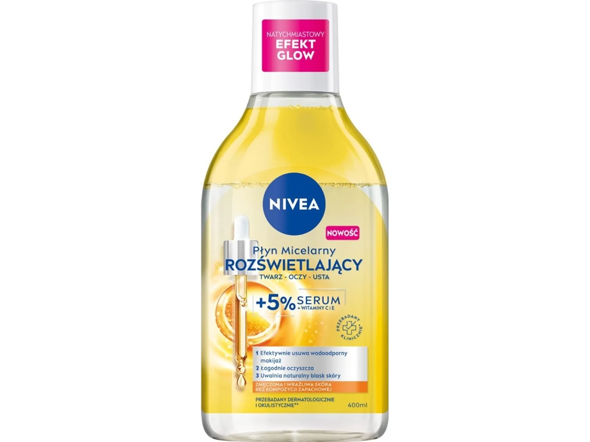 NIVEA Illuminating face-eye-mouth micellar lotion   5% serum 400ml