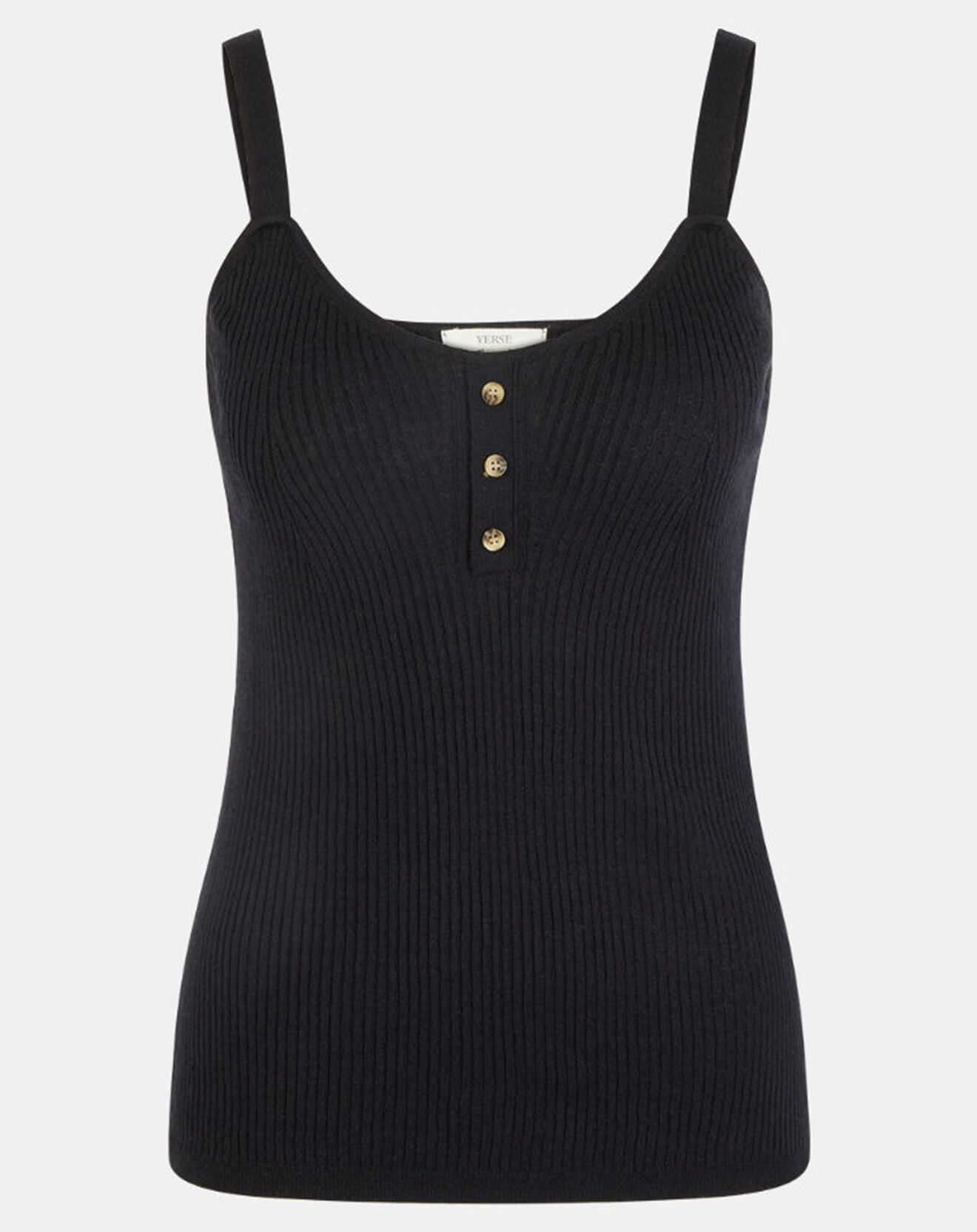 Yerse Top en Lin & Coton Twin noir