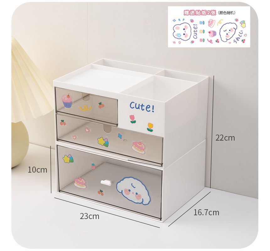 Momoi - Plastic bureau-organizer (verschillende designs) met sticker