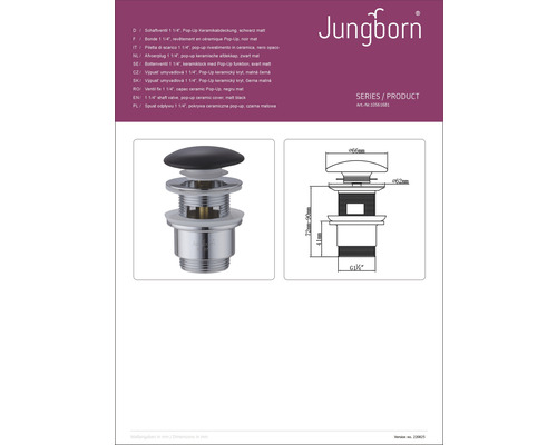Jungborn Pop-Up Afvoerklep 1 1/4