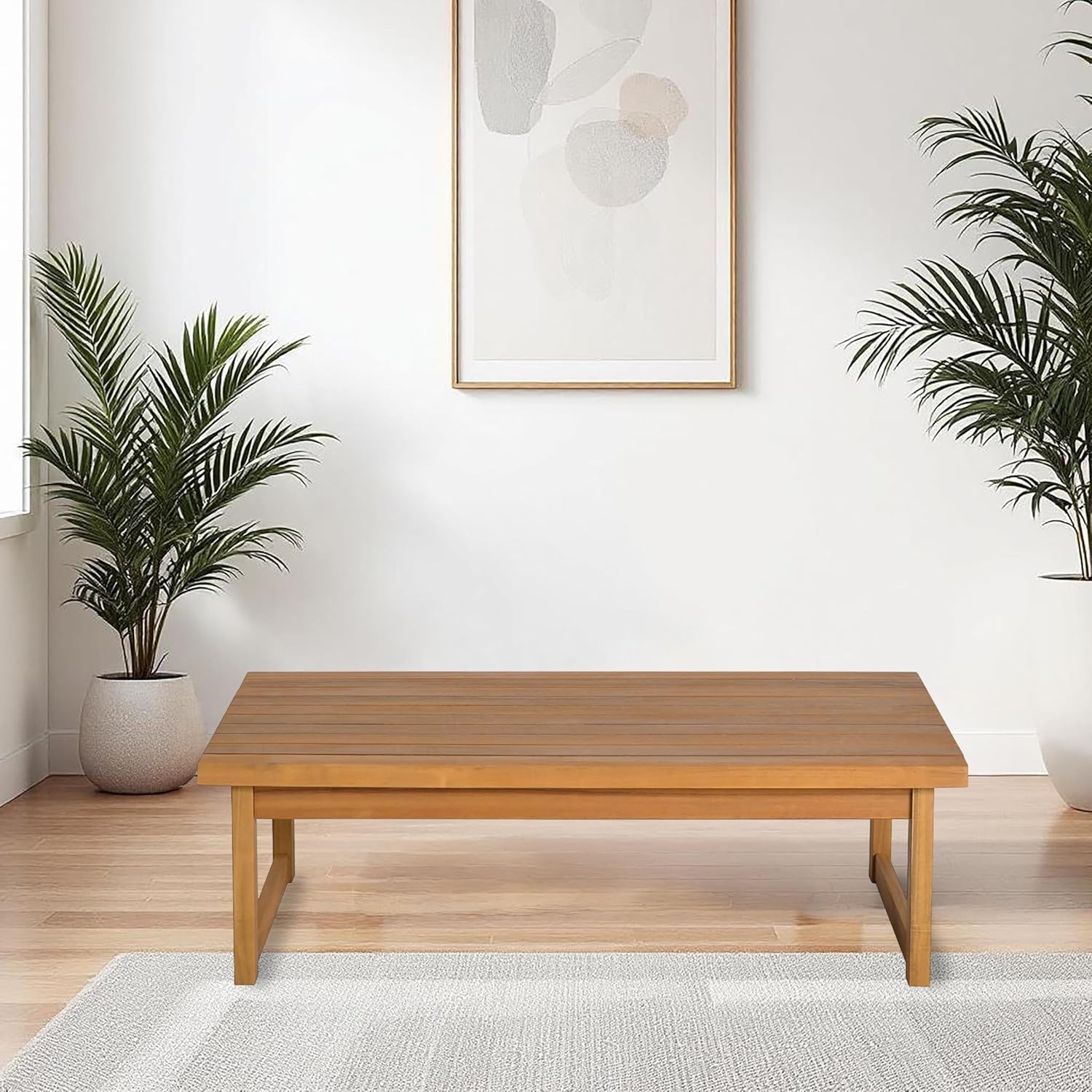 Spetebo Akazienholz Garten Loungetisch geölt - 106 x 66 cm - Outdoor Couchtisch aus Massivholz - Holz Gartentisch Balkontisch Beistelltisch Kaffeetisch Wohnzimmertisch Holztisch witterungsbeständig