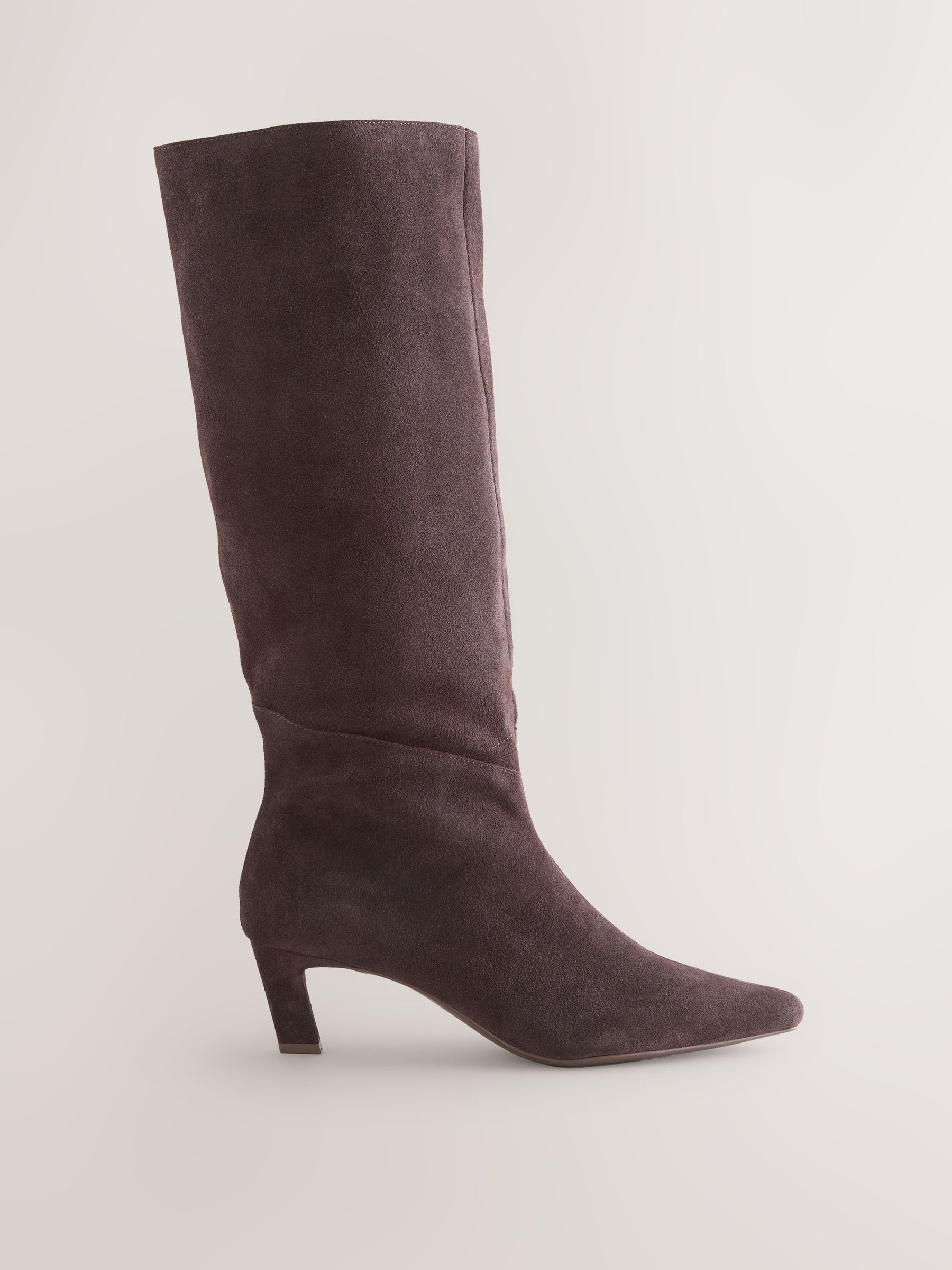 Chocoladebruin suède - Forever Comfort® Knee High Chisel Toe Heeled Boots