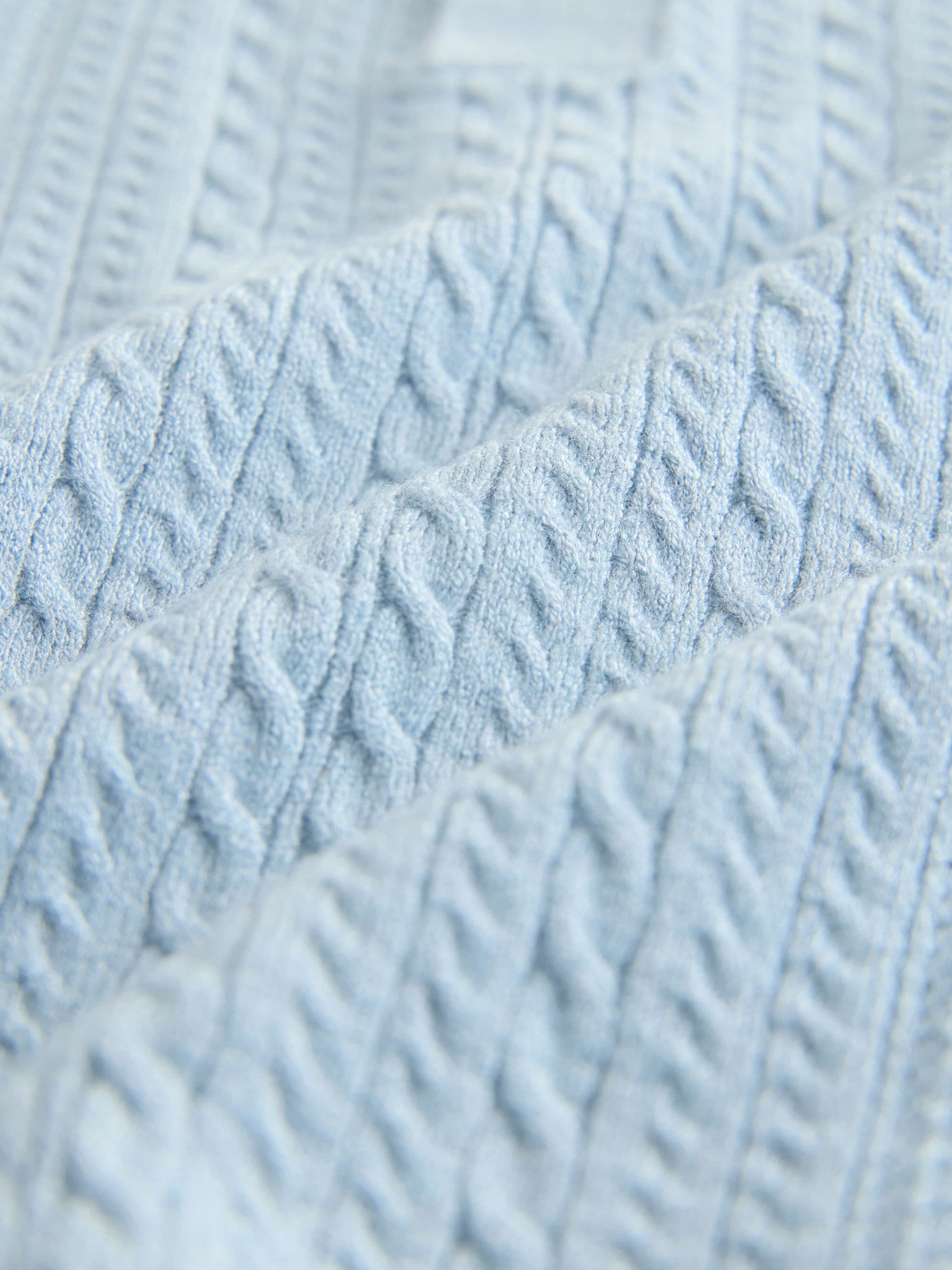 Blauw - Poloshirt met kabelbreisel (3mnd -7jr)