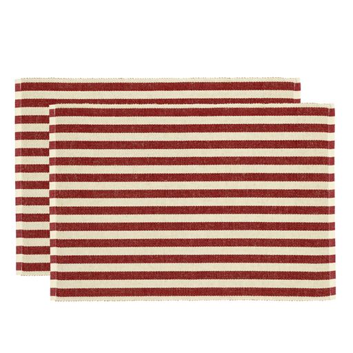 Södahl Statement Stripe 2-pak Dækkeservietter, Red, 33x48 cm