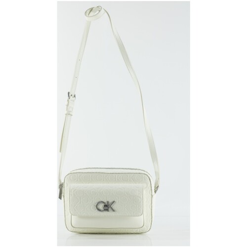 Calvin Klein Jeans - BANDOLERARE-LOCK CAMERA BAG W/FLAP-EMB MN BLANCO Blanco