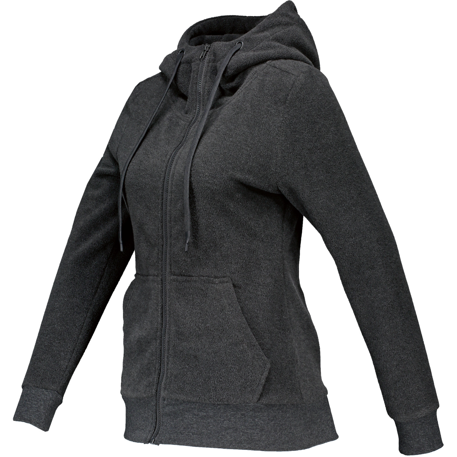 Damen-Polarfleecejacke mit Kapuze L, dunkelgrau
