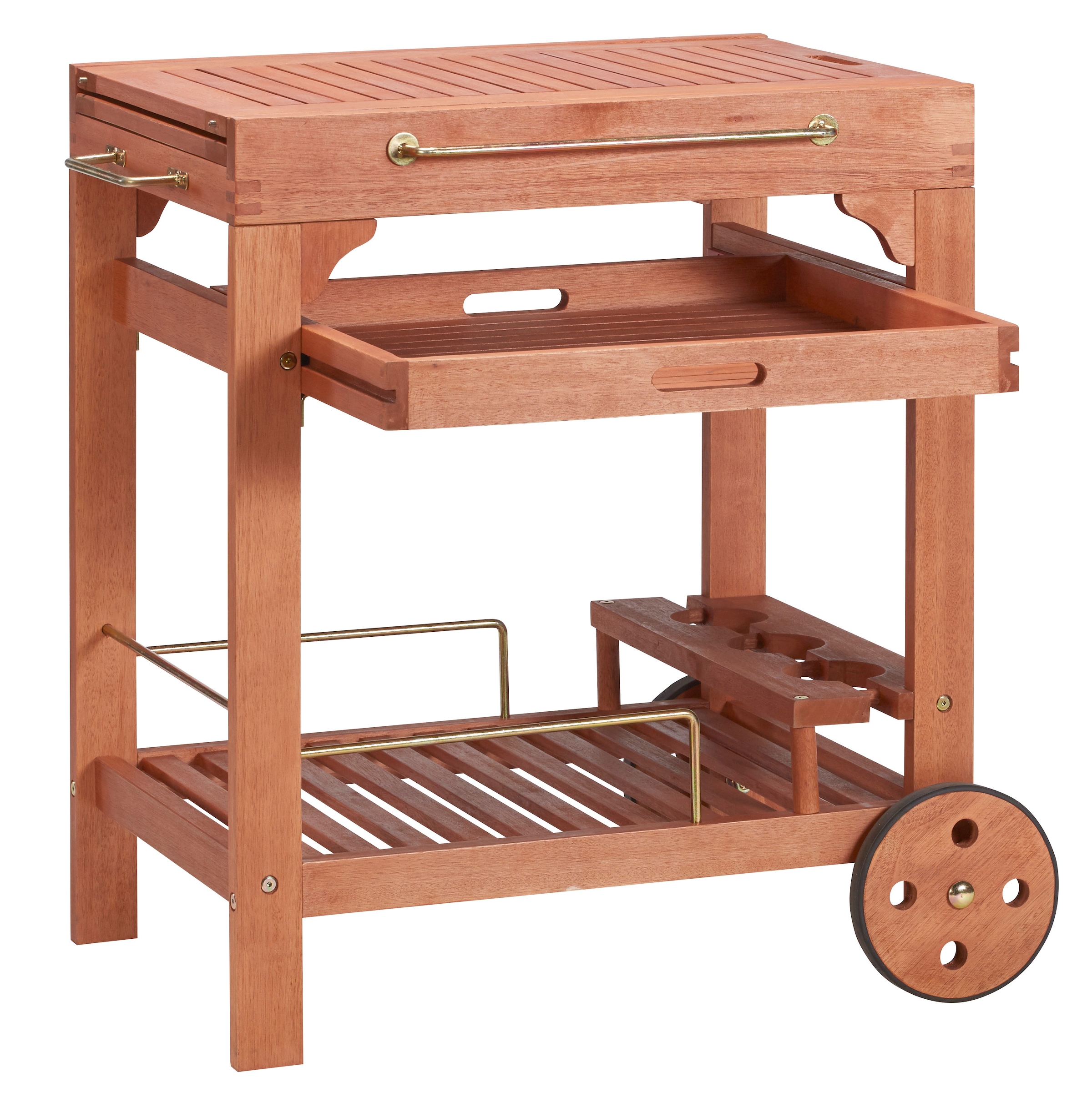 MERXX Servierwagen »Multifunktion« Eukalyptusholz, 70-140x50 cm, ausziehbar