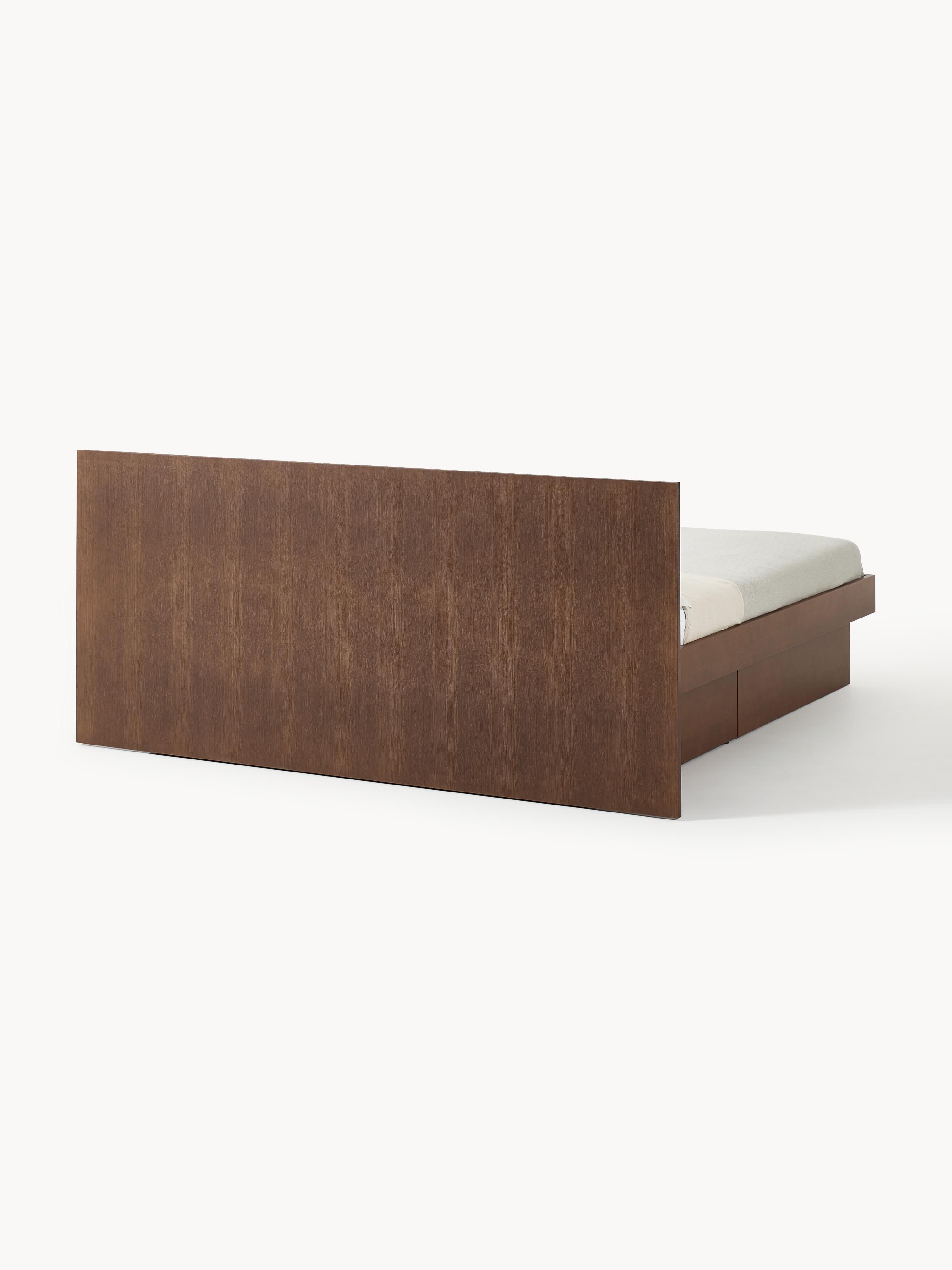 Houten bed Sato met lades en hoofdeinde