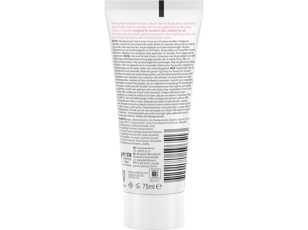 DESODORIZANTE CREME DOVE PARA TODO O CORPO RASPBERRY 75ML