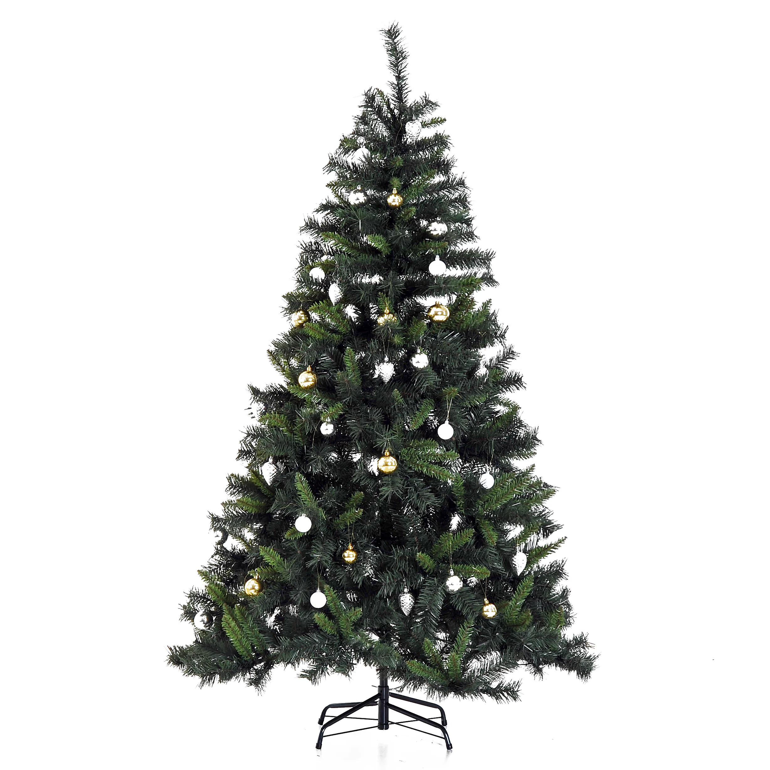 HOMCOM Tannenbaum inkl. Christbaumkugeln grün 112 x 180 cm (ØxH)