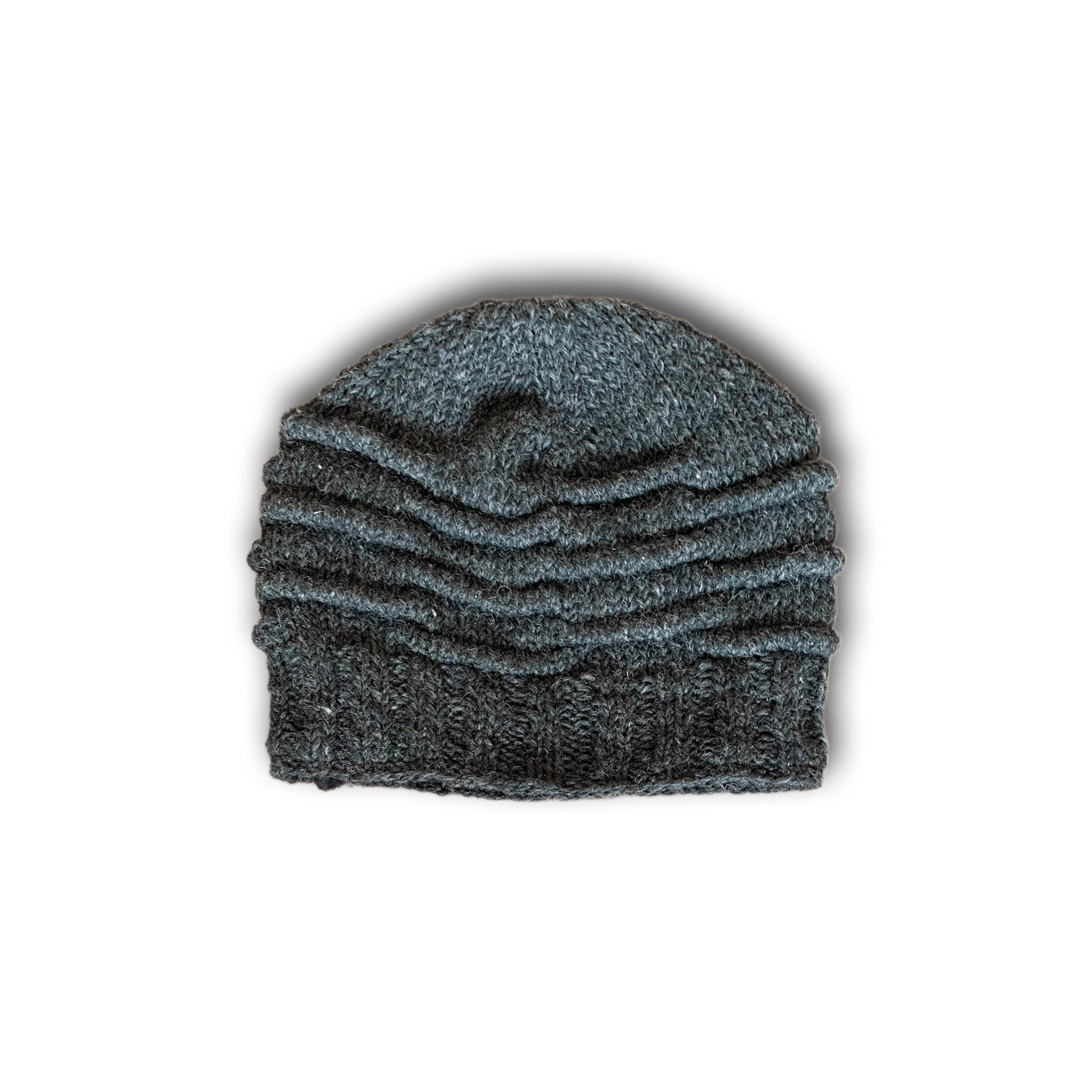 Handgestrickte Mütze 'Wave', dunkelgrau günstig bestellen