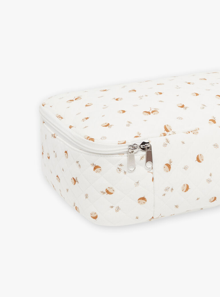 Valise de naissance écrue en tubique fantaisie
