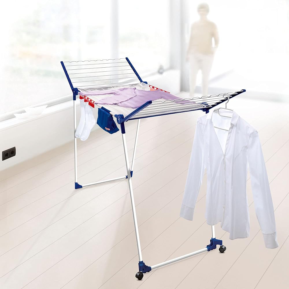 Leifheit Pegasus 200 Gullwing Égouttoir à Linge Blanc/Bleu : Cuisine et Maison