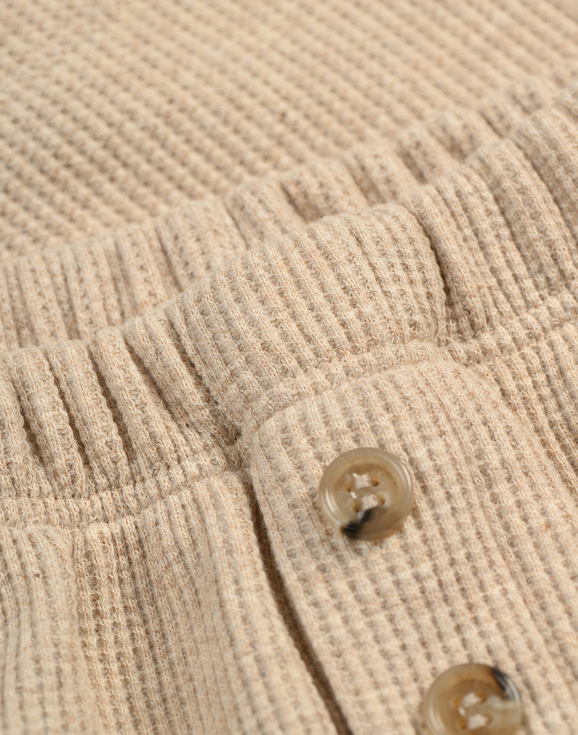 Babyshort van gewafeld katoen in Beige melange